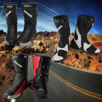 LEVIOR Motorradschuhe sind die perfekte Wahl für Biker, Sie kombinieren Stil, Komfort und Sicherheit in einem Schuh. Mit hochwertigem Leder und verstärkten Bereichen bieten sie optimalen Schutz, Und verleihen gleichzeitig einen coolen und trendigen Look.